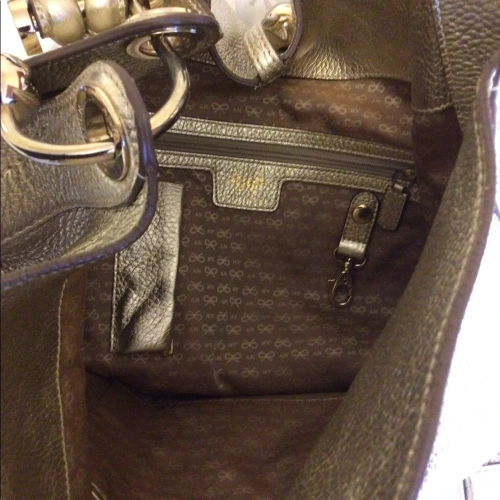 - Anya Hindmarch gold leather handbag with gold accent Sz Extra large rare… - Picture 10 of 12